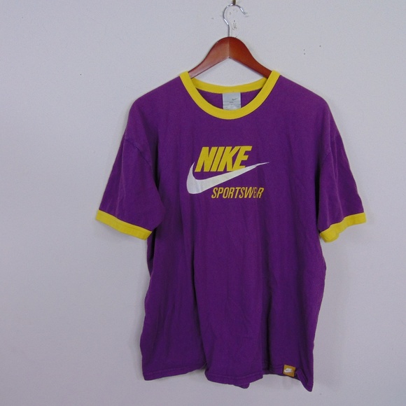 Nike Other - Nike Men XL Shirt Purple Graphic Tee Ringer Swoosh